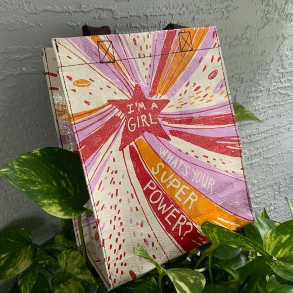 BLUE Q⭐️ Fun Fab ❤️ Reusable LUNCH TOTE ~ EVERYTHING BAG “GIRL POWER” ❤NWT - Picture 5 of 9